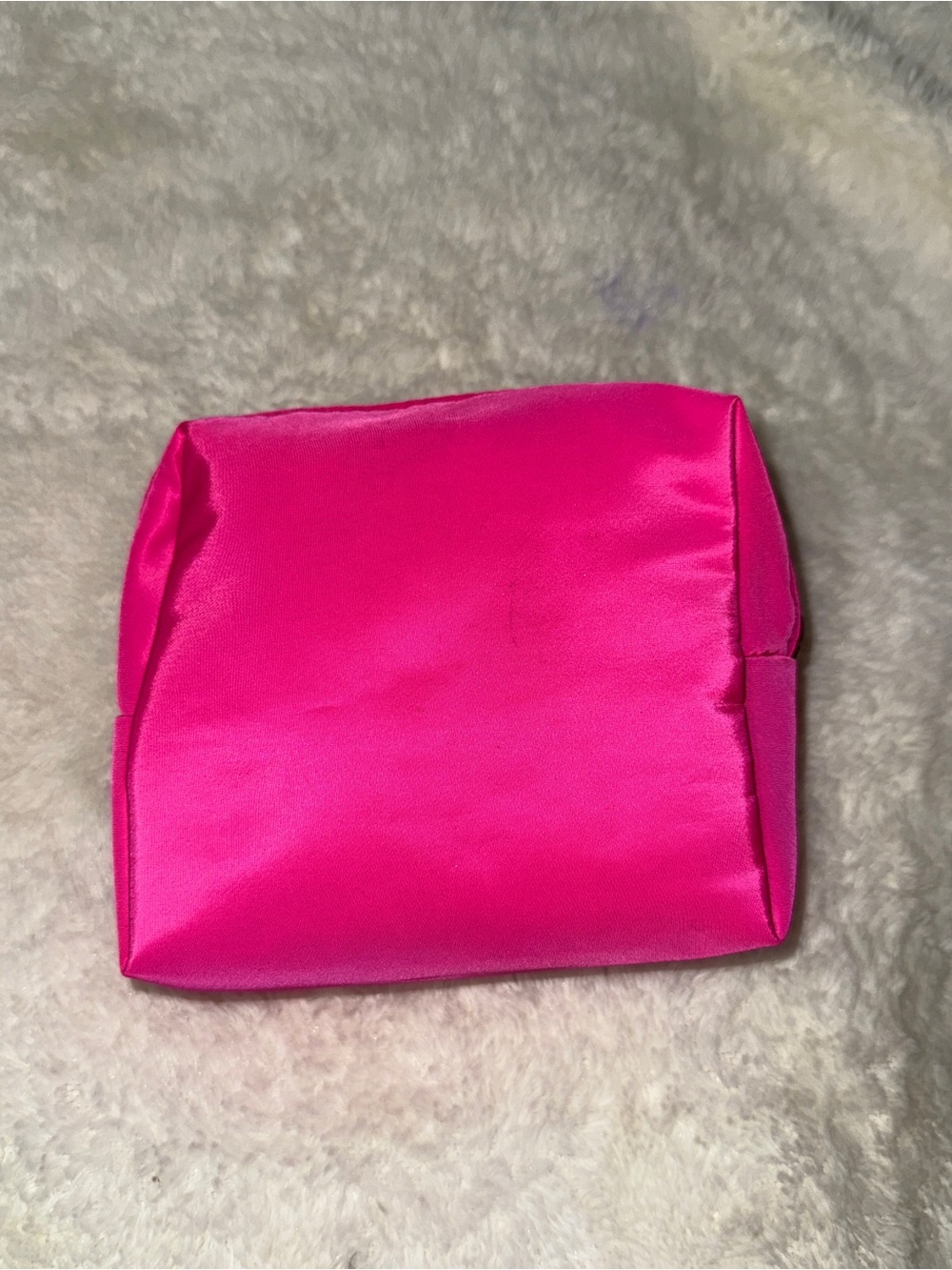 Hot Pink Satin Cosmetic Pouch